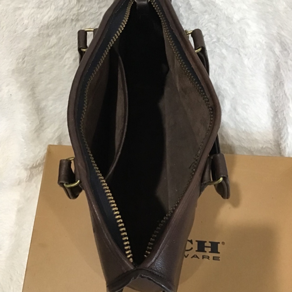 VTG Coach Mocha Leather Slim Satchel 70s Classic Rare Bonnie Cashin NYC - Picture 6 of 13